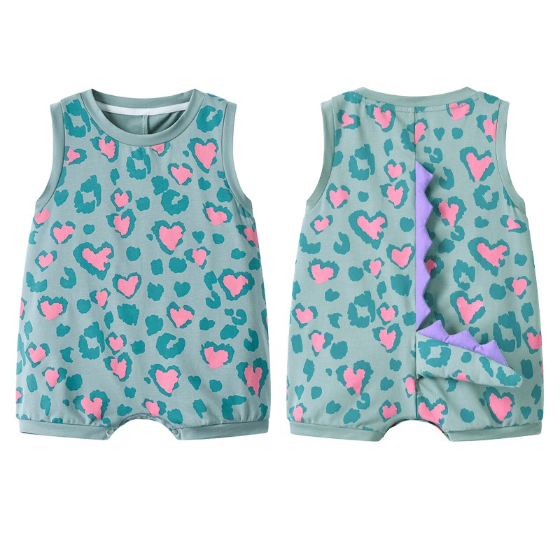 Áo liền quần BCBL sát nách hình khủng long dễ thương cho bé trai