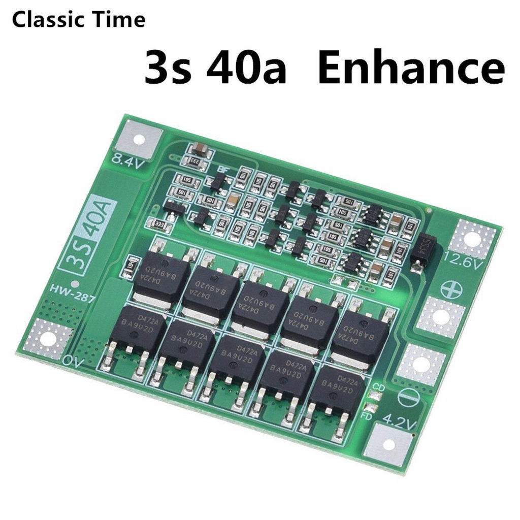 013 Mạch bảo vệ BMS 3S / 4S 40A 60A cho pin Lithium Li-ion 18650 tăng cường, cân bằng cho động cơ máy kho