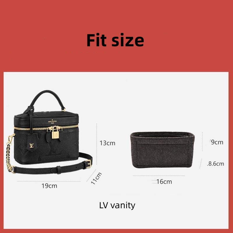 Lót túi LV vanity chia ngăn túi