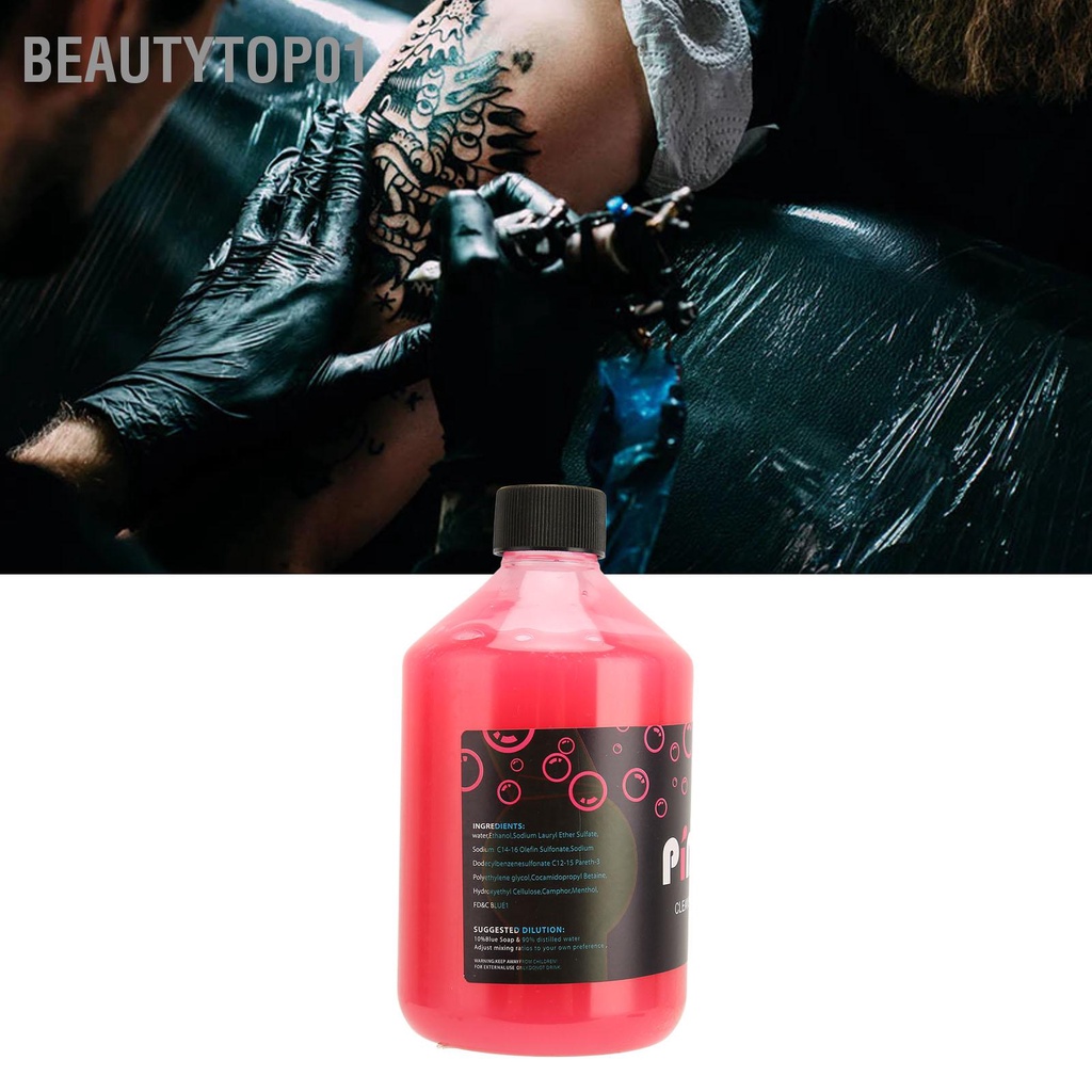 Dung dịch tạo bọt Pink/ blue soap 500ml siêu đặc giúp lau chùi mực vệ sinh da trước và sau xăm BeautyTop01