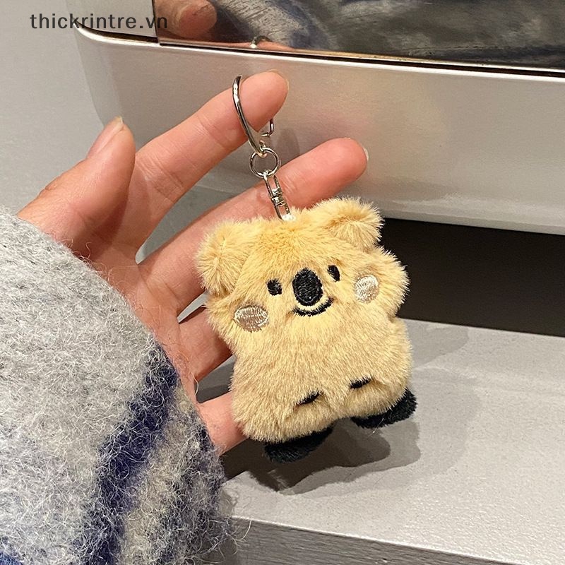 Thi mới dễ thương sang trọng koala keychain đồ chơi thú nhồi bông koala đồ chơi búp bê giả lông thỏ fluffy ba lô túi mặt dây chuyền quà tặng cô gái vn