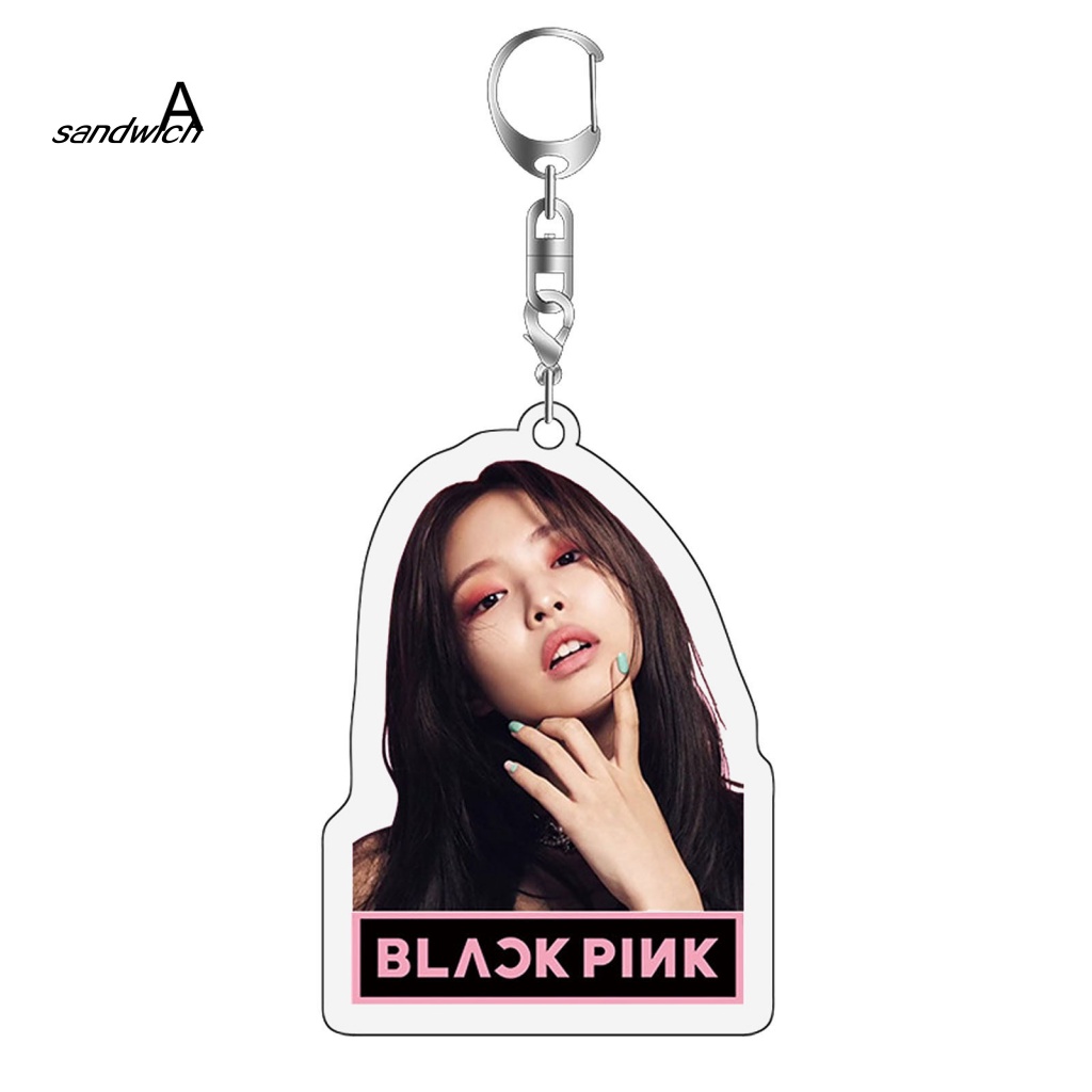 Móc Khóa Hai Mặt Bằng Acrylic Cát Hình Blackpink Jennie