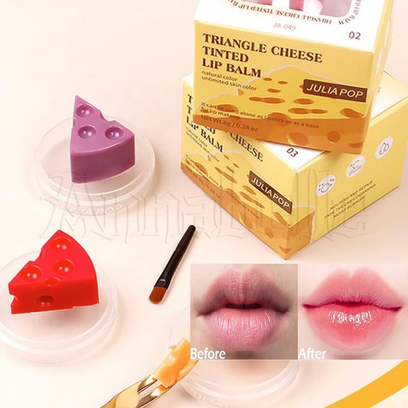 Son Dưỡng Môi MAGIC CASA Chống Thấm Nước Lâu Trôi / Hình Tam Giác / Phô Mai Màu Sắc Thay Đổi Theo Nhiệt Độ / Dưỡng Ẩm Chống Khô Môi