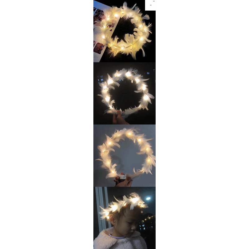 Băng đô ánh sáng có sừng phát sáng, vòng hoa đội đầu sáng bóng, kẹp tóc sừng băng đô vòng hoa