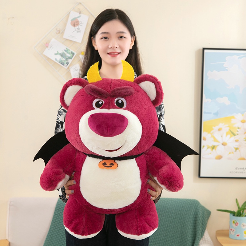 Thú Nhồi Bông Hình Gấu Dâu Tây 3 Demon Lotso Làm Quà Halloween Cho Bé Gái