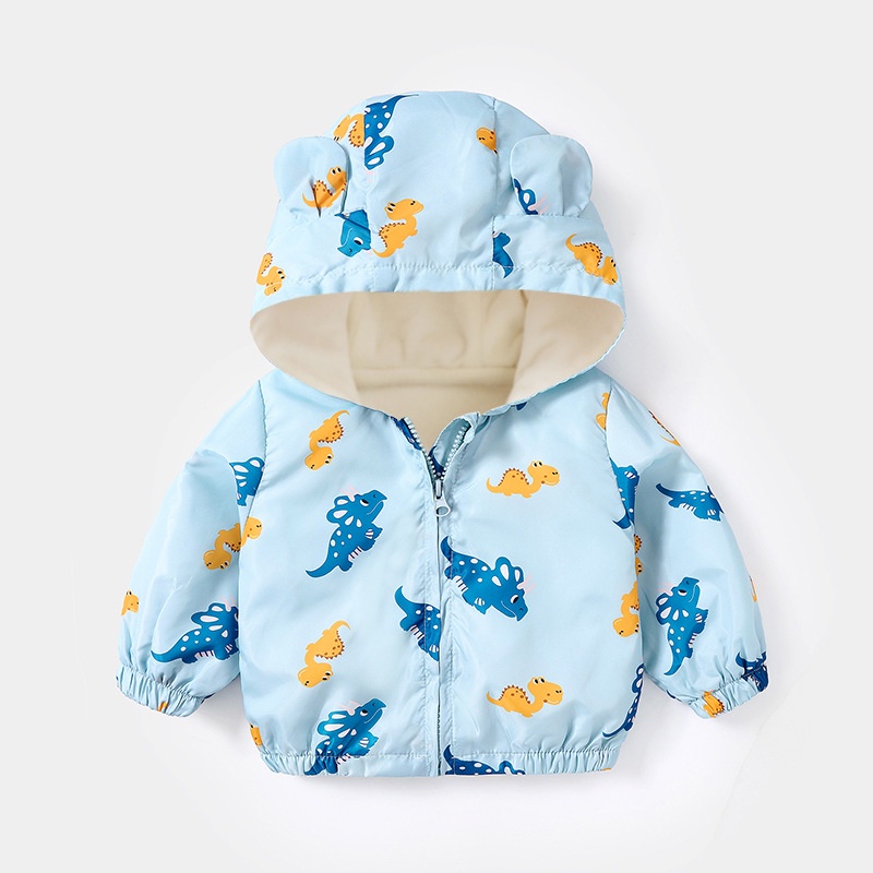 Áo khoác gió tai gấu liền mũ trẻ em Hàng Quảng Châu cao cấp cho bé trai bé gái mặc thu đông AD07