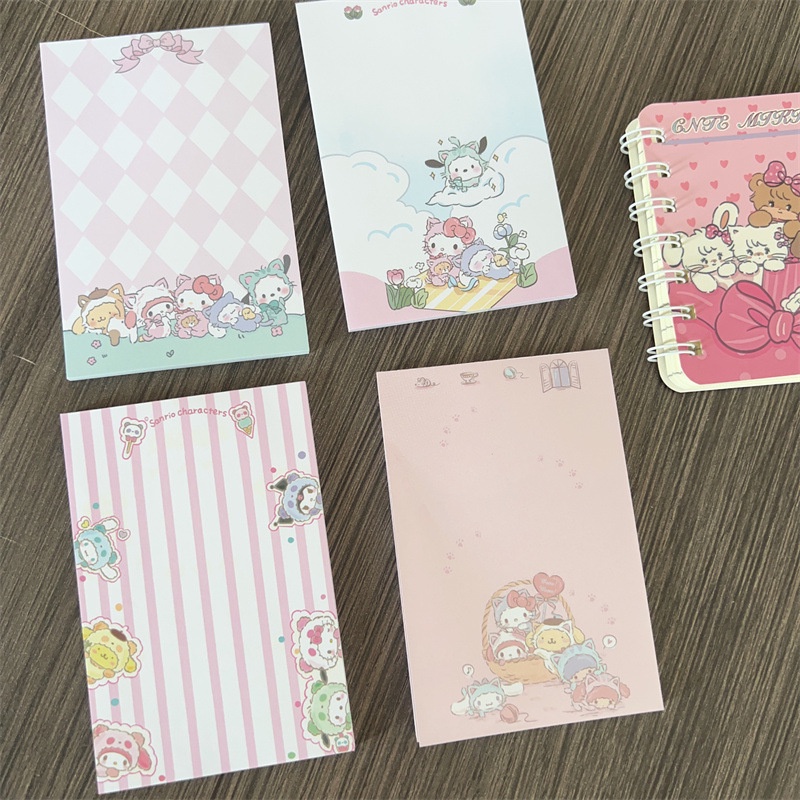 Bộ 4 Giấy Ghi Chú Họa Tiết Hoạt Hình Sanrio Mikko Đáng Yêu
