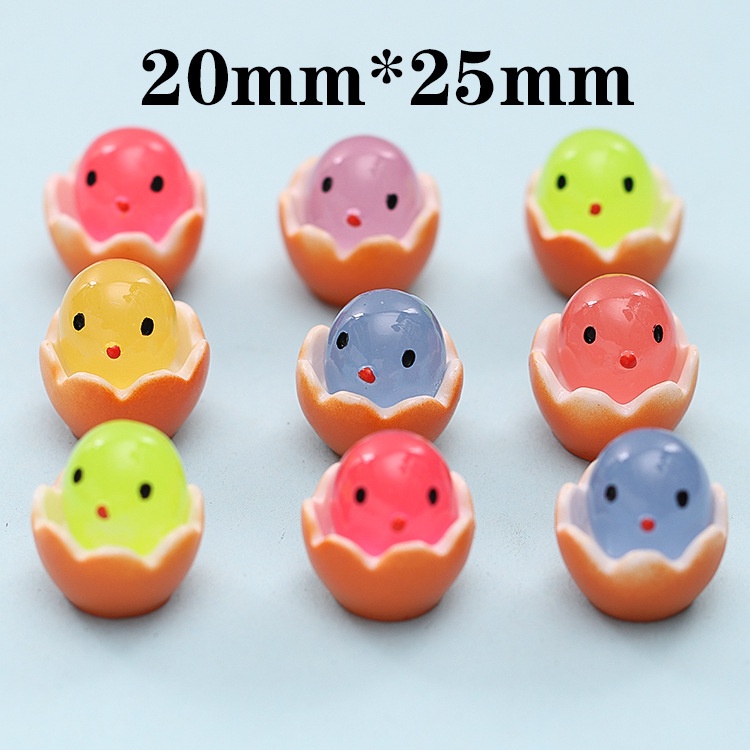 Mô Hình Charm Phát Sáng Gà Con Đội Vương Miện Trang Trí Phong Cảnh Xinh Xắn Dễ Thương.