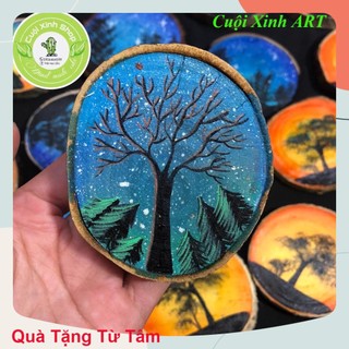 Tranh gỗ phong cảnh mini trang trí decor