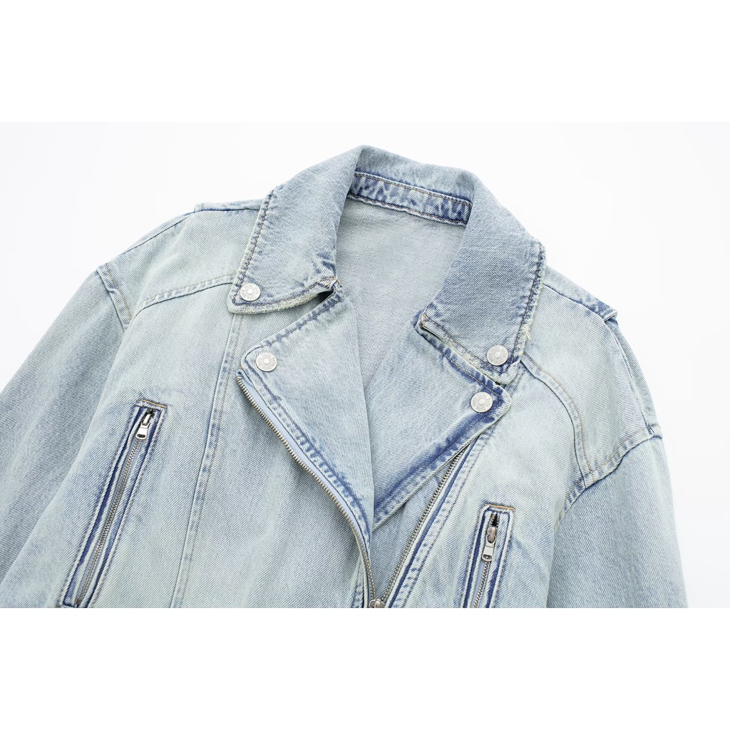 Zara Áo Khoác denim Dáng Ngắn Phong Cách Âu Mỹ 23 Cá Tính Cho Nữ8197280