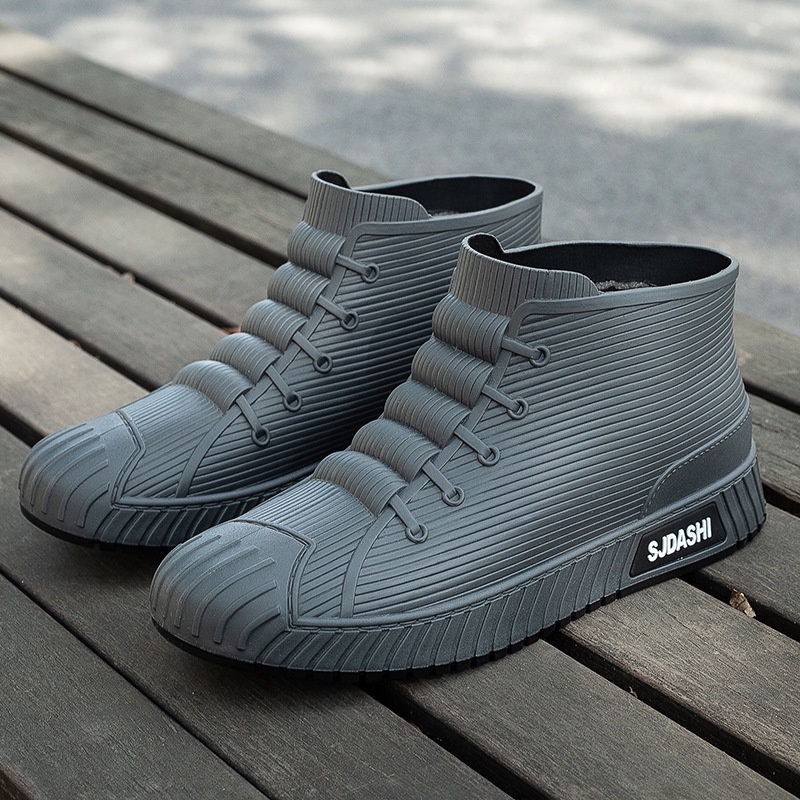 Giày Bốt Cao Su Đi Mưa / Câu Cá Chống Trượt / Thấm Nước Phong Cách Mới Cho Nam