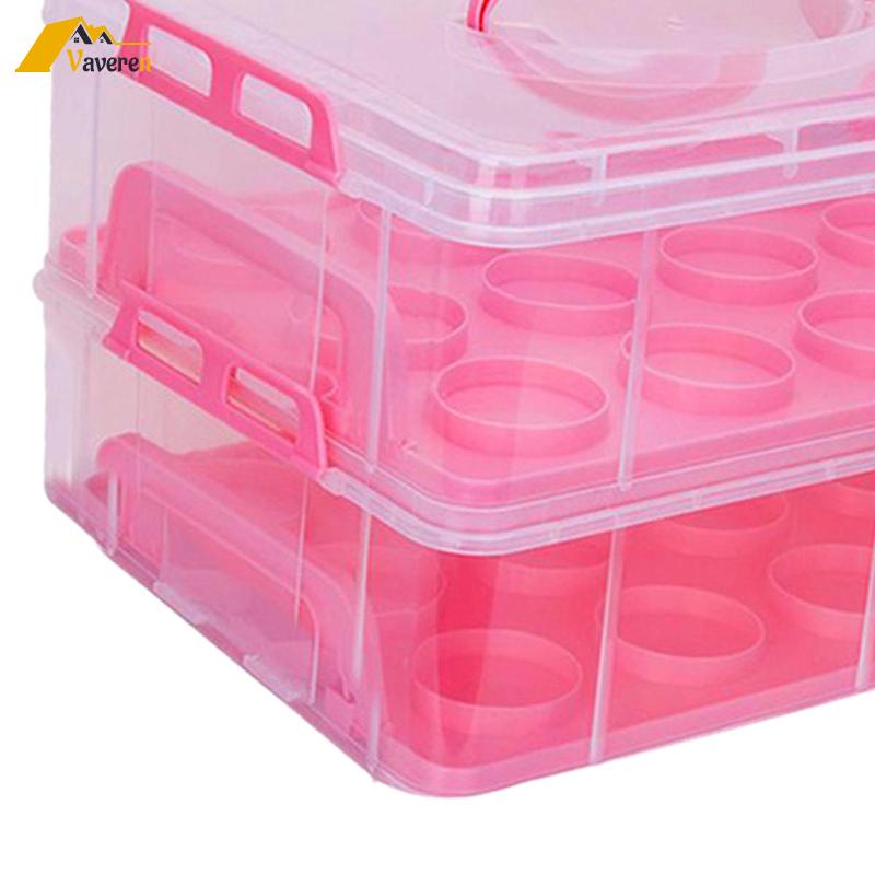 Hộp Đựng Bánh cupcake 2 Tầng Trong Suốt Có Nắp Đậy Tiện Dụng