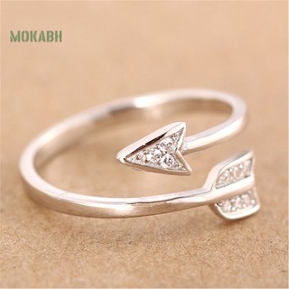 Nhẫn Hở Đính Đá Hình Mũi Tên Cho Cặp Đôi