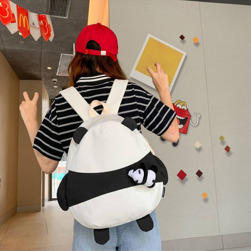 Ere1 Balo Đi Học Nhẹ In Họa Tiết Gấu Trúc Hoạt Hình Dễ Thương Thời Trang Cho Nữ