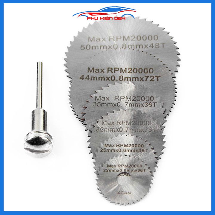 Lưỡi cắt răng cưa đa năng HSS kèm trục cắt 3.2mm đường kính 22mm/35mm/44mm/50mm chất lượng cao