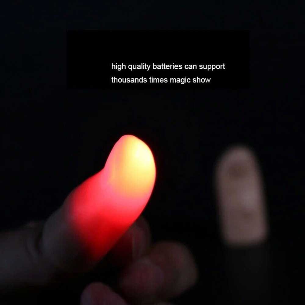 2 Magic Light Up Finger trick Fingers LED Tricks Thumb Magic Props Lights Toys