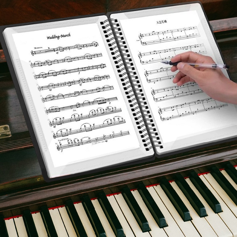 40/60 Pages A4 Piano Score Folder Practice Sheet Music Document Organizer