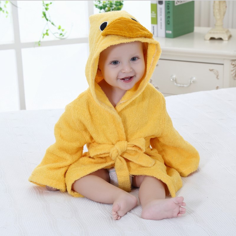 0-6y trẻ em áo choàng động vật bé trai cô gái bông ngủ áo choàng tắm trẻ em romper trẻ em mặc nhà bé trùm đầu khăn tắm áo choàng hoạt hình