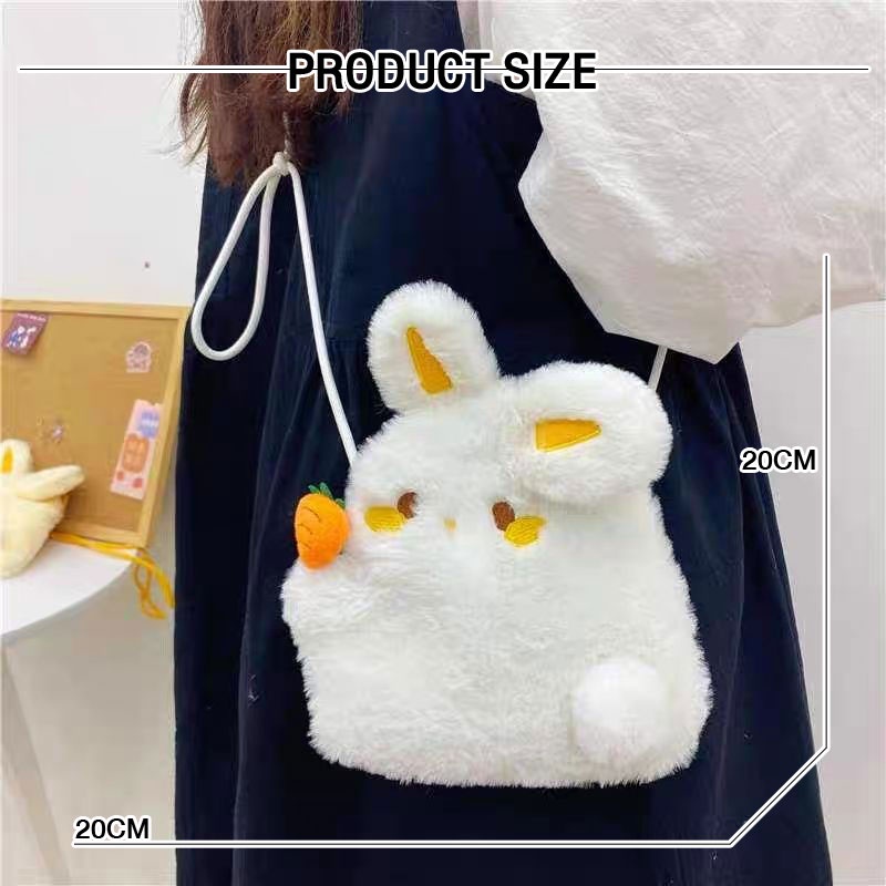 Mr.puffer Túi Đeo Chéo Nhỏ Hình Thỏ Cà Rốt Nhồi Bông Dễ Thương Dành Cho Mẹ Và Bé