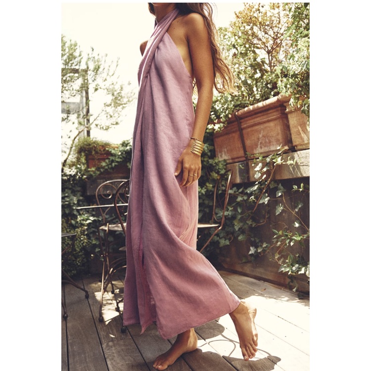 Zara mùa hè mới thanh lịch nút chéo bướm thắt lưng treo cổ váy 4786326