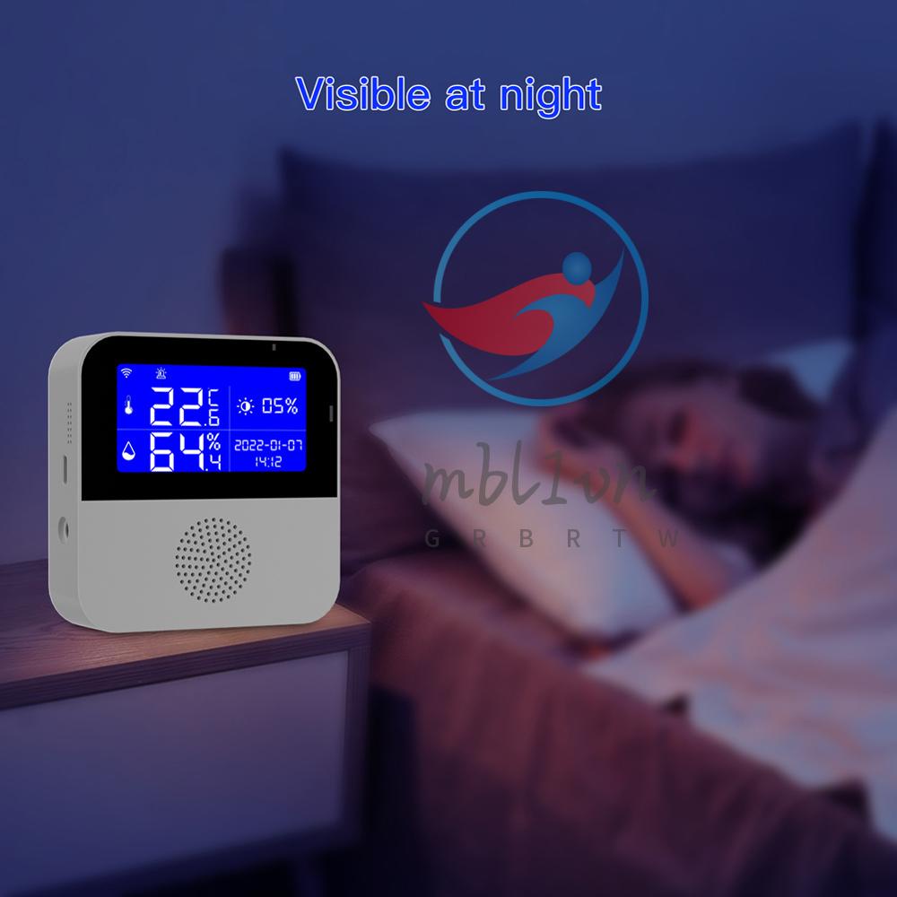 Tuya cảm biến độ ẩm nhiệt độ wifi app điều khiển màn hình từ xa cho liên kết kịch bản thông minh tại nhà tương thích với amazon alexa google home voice control
