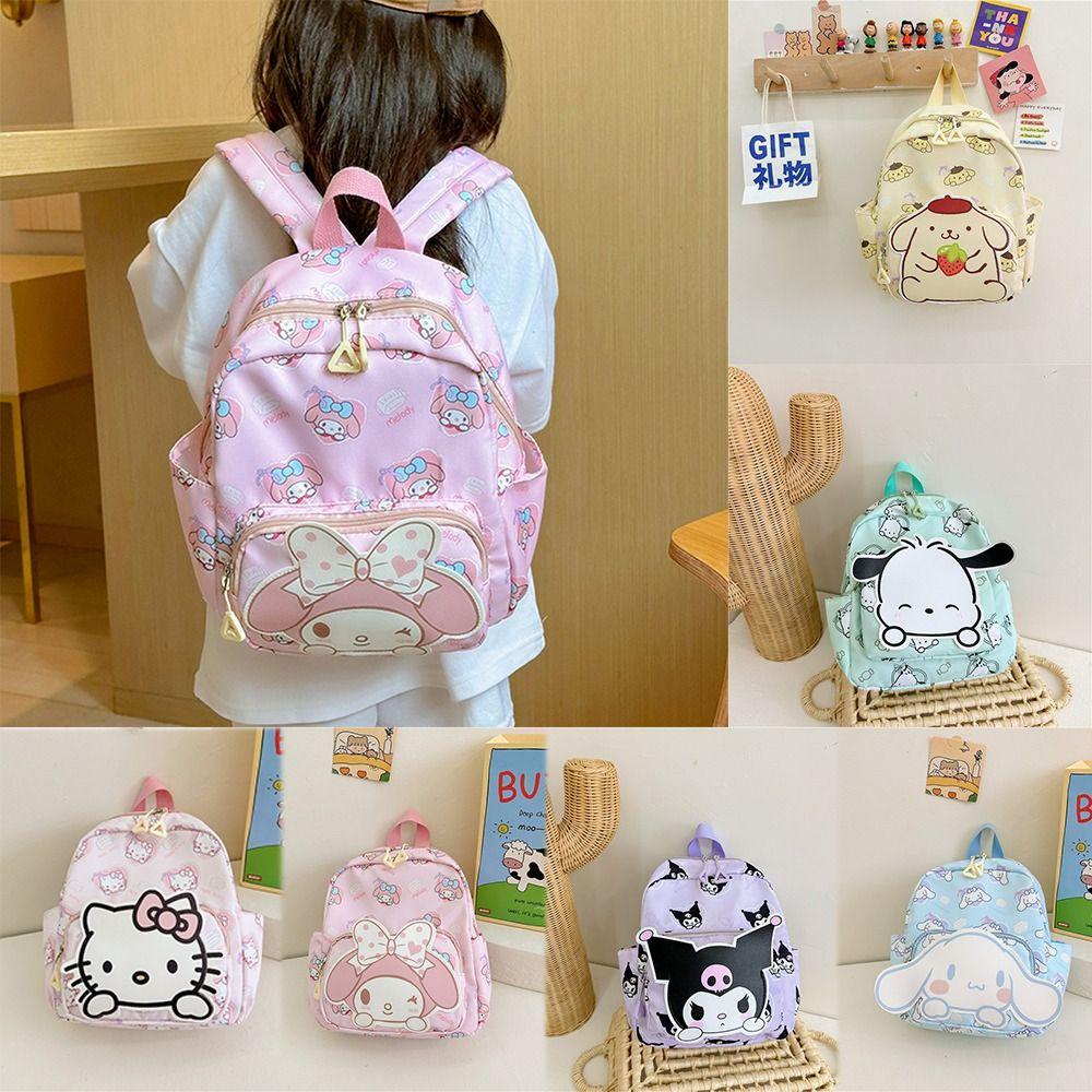 Balo đi học họa tiết mèo Kitty/ cún Kumamoto Pachacco hoạt hình phong cách Hàn Quốc dễ thương dành cho trẻ em