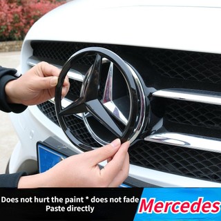 Sửa đổi logo mercedes-benz: ab-class, c-class, e-class, cla class, glb class, glc class, gle-class, hình dán bìa nhãn phía trước tiêu chuẩn lưới lớn