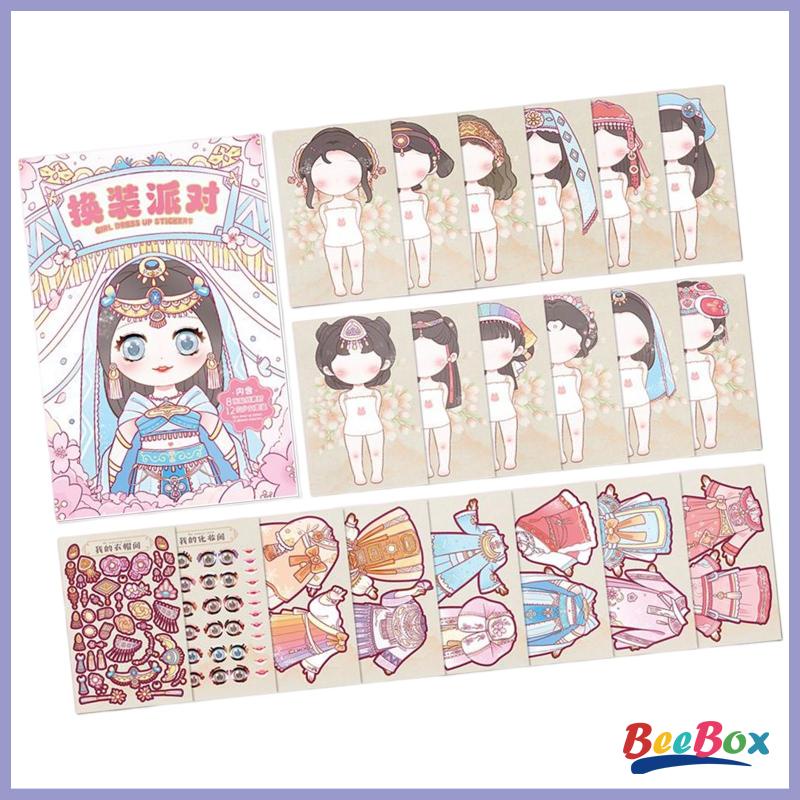 Bộ sticker Búp Bê Mặc Trang Phục diy Sáng Tạo Giáo Dục Cho Bé 3 Tuổi