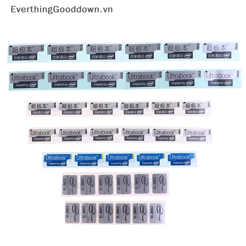 Everthinggooddown 5 cái ultrabook performance label sticker logo máy tính xách tay intel core i3 i5 vn