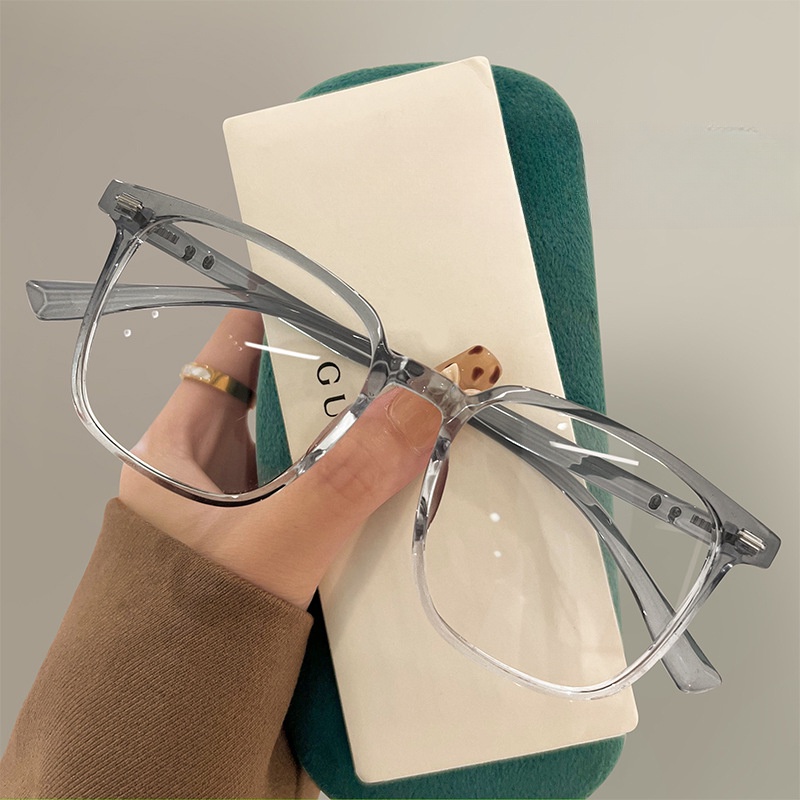 Ultra-light transparent gradual anti-blue large-frame glasses for men and women with small face anti-blue light anti-radiation