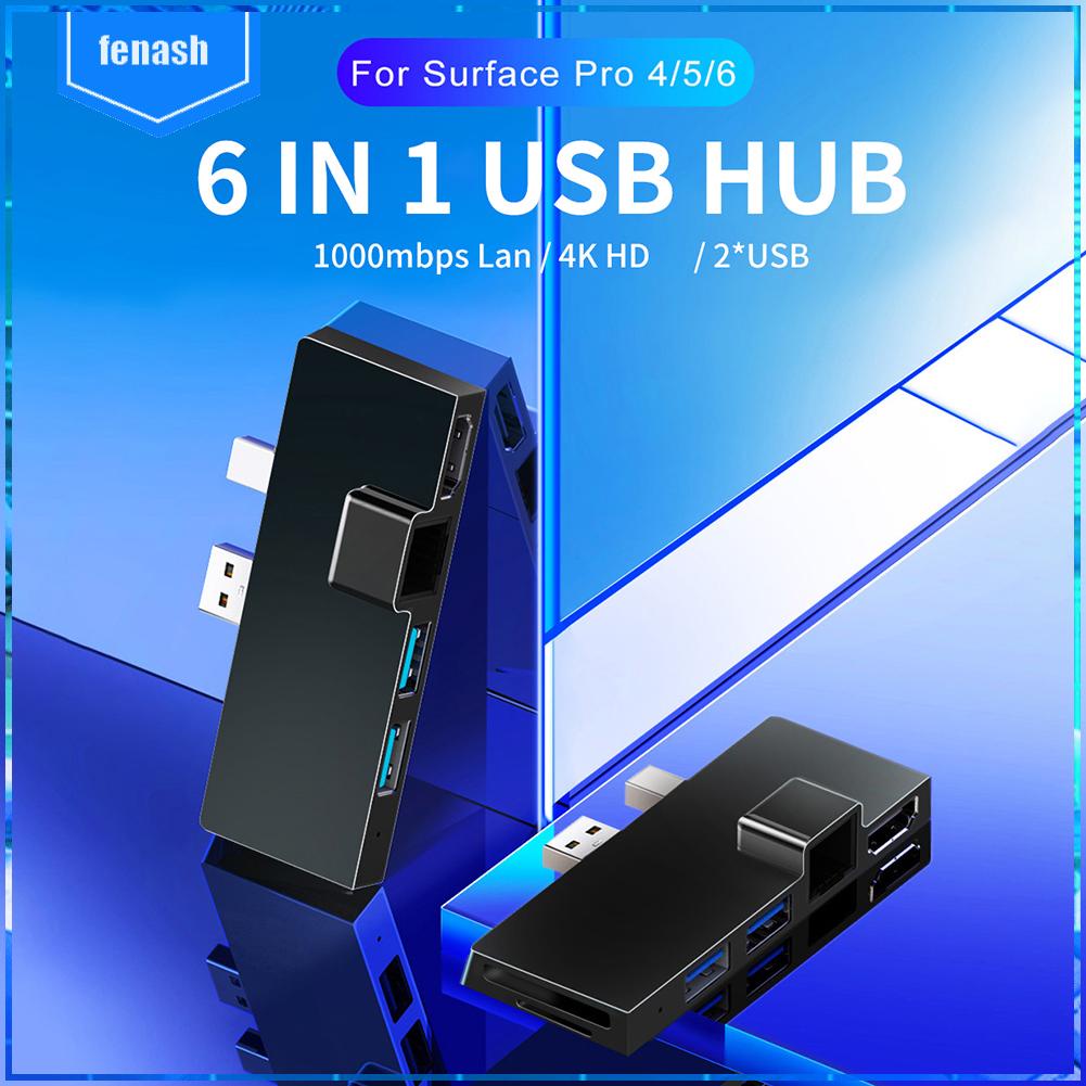 Đối với surface pro 4/5/6 docking station 6 trong 1 hub với hdmi tương thích rj45