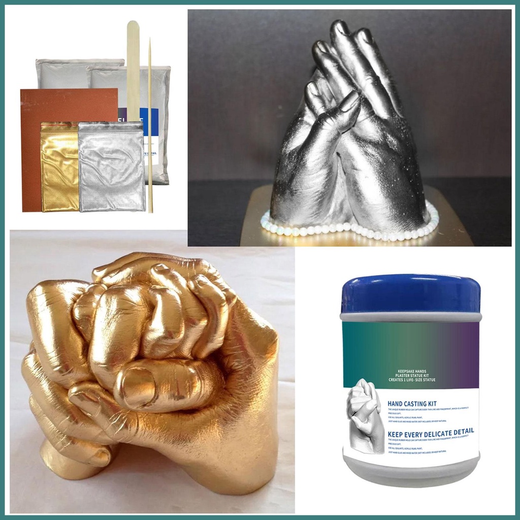 Nắm tay đúc bộ 3d khuôn tay cho người lớn trẻ em bàn tay trẻ em bộ nhớ keepsake sơn cặp đôi bàn tay myashovn