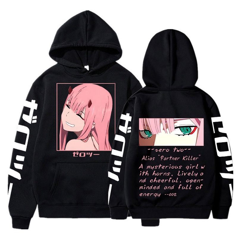 Áo hoodie nữ manga thời trang zero two print