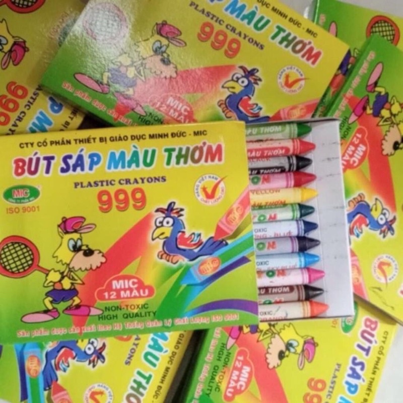 Bút Sáp Màu Bút sáp tô màu Bút Sáp màu thơm 12 màu cho bé Tập Tô 999- Thepooh