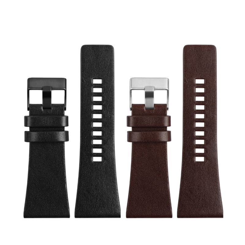 Dây Đeo Đồng Hồ Bằng Da Thật Màu Đen 7396 7391 28mm 30mm Cho Nam & Nữ