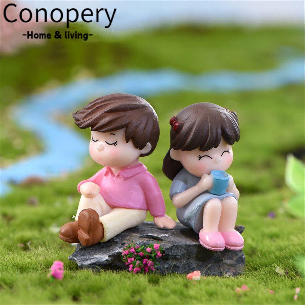 Conopery Cặp đôi tượng nhỏ thời trang vườn trang trí nội thất trang trí thủ công