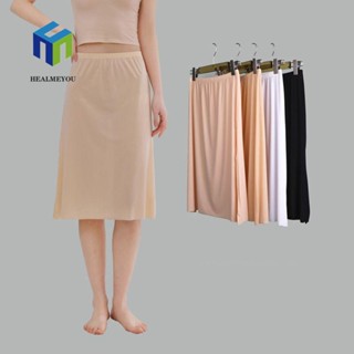 HEALMEYOU Váy Lót Trong Váy Hán Phục Lưng Cao Co Giãn Bằng Lụa Lạnh Màu Trơn Dành Cho Nữ Mặc Vào Mùa Hè
