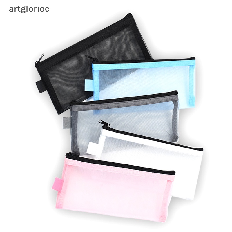 Art 1pc lưới trong suốt hộp đựng bút chì văn phòng sinh viên túi bút hộp đựng hóa đơn túi lưu trữ vn