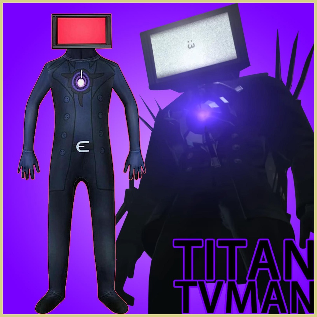 Skibidi toilet tv man cosplay bodysuit / titan cameraman trang phục cho trẻ em  aseavn