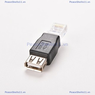 Peaceshells rj45 male to usb af a female adapter socket socket lan network ethernet router plug.