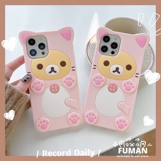 Tương thích cho oppo a93 a93s a55 a56 a55s 5g a54 4g reno 10 9 pro plus 5 6 5g reno5 Ốp lưng 3d plum blossom bear ốp lưng di động silicon lỏng mềm