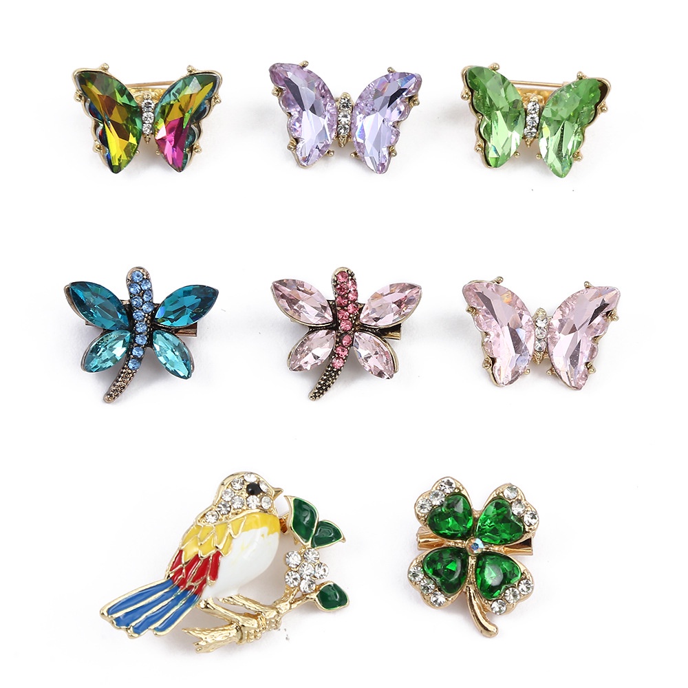 Áo sơ mi brooch nữ high-end đầy màu sắc đá quý bướm trâm ánh sáng kim cương sang trọng-studded ghim cố định bro