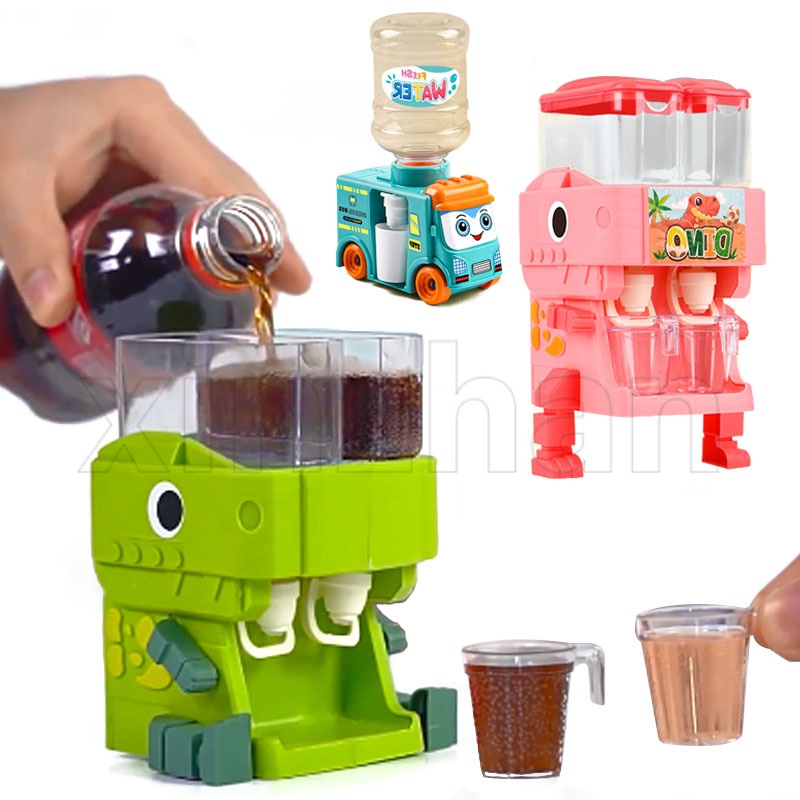 Trẻ em máy lọc nước khủng long / máy nước giải khát mini / đồ chơi làm mát nước sáng tạo / mô phỏng giả vờ thu nhỏ thiết bị gia dụng máy ép trái cây sữa uống đài phun nước nhà bếp chơi