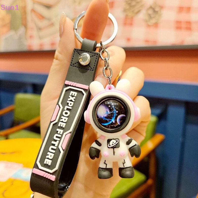 Sun1> cartoon rabbit keychain dễ thương phi hành gia thỏ búp bê chìa khóa túi mặt dây chuyền cặp đôi xe chìa khóa túi sáng tạo phụ kiện quyến rũ tốt