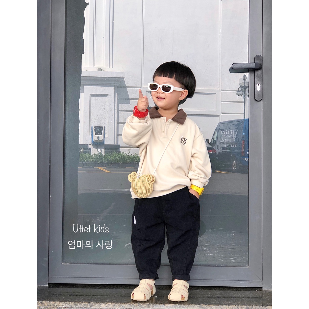ÁO SWEATER POLO BE NICE 23633 PHONG CÁCH HÀN QUỐC CHO BÉ GÁI VÀ BÉ TRAI