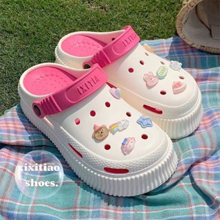 Dép crocs bánh mì YIWEILIAN YIWEILIAN B21H0MP 34Z230824 đế cao thoáng khí mềm mại cho nữ đi chơi