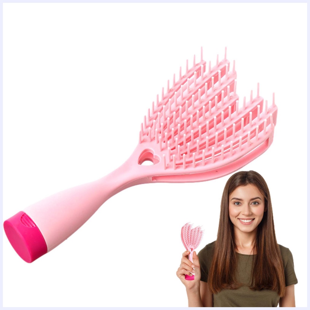 Lược chải tóc xoăn Lược chải tóc dài Lược massage gia đình cầm tay tích hợp gương nhỏ và dây buộc