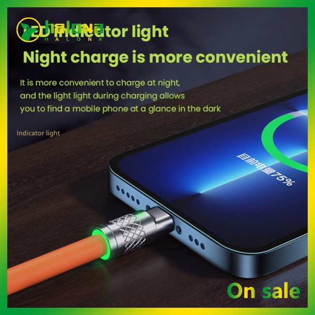 Halo 3-trong-1 6a 120w cáp sạc nhanh kim loại usb cáp sạc 8-pin tương thích cho iphone micro usb type-c