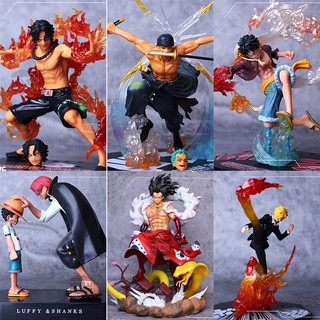 18cm one piece garage kits luffy ace sauron sanji nhân vật đồ chơi mô hình một mảnh mô hình tỷ lệ nhựa bộ