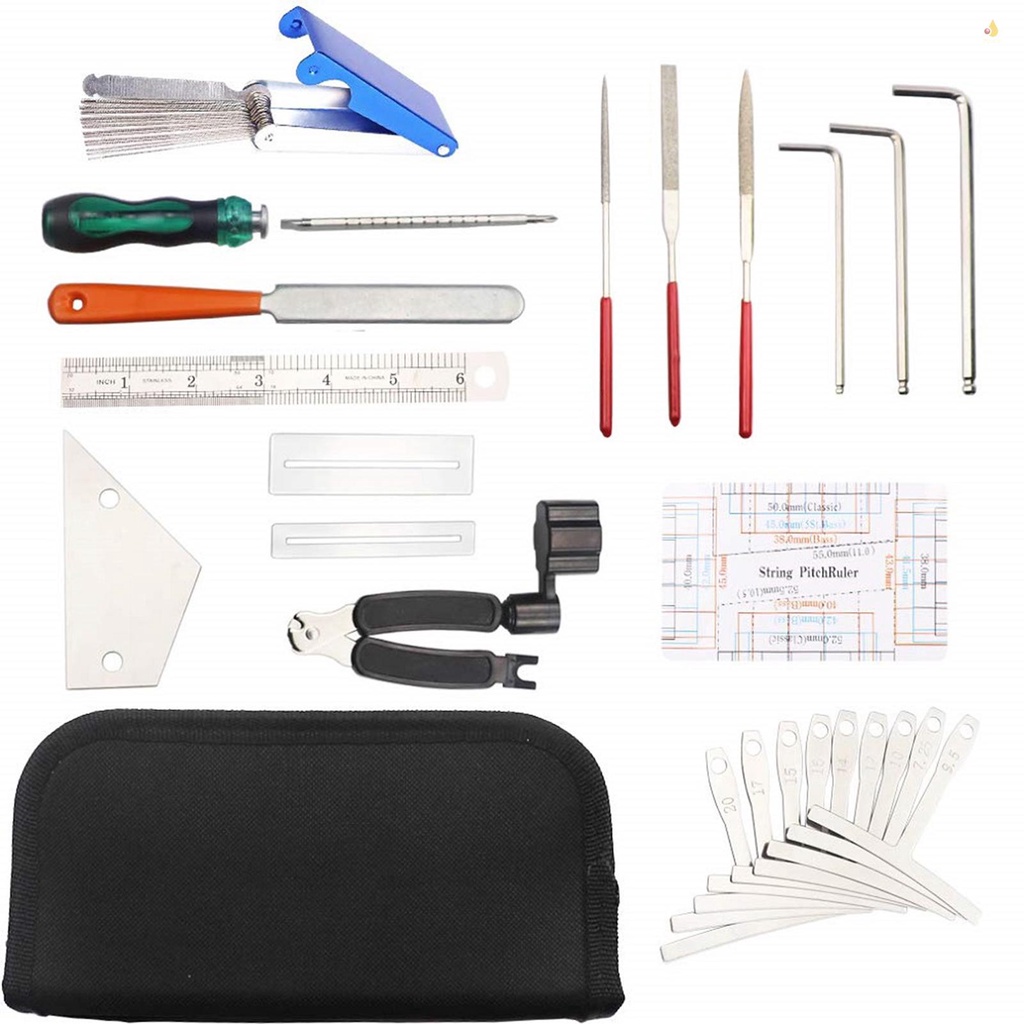 Mynice guitar tool kit sửa chữa công cụ bảo trì dây tổ chức dây thước đo thước đo công cụ đo hex wrench set